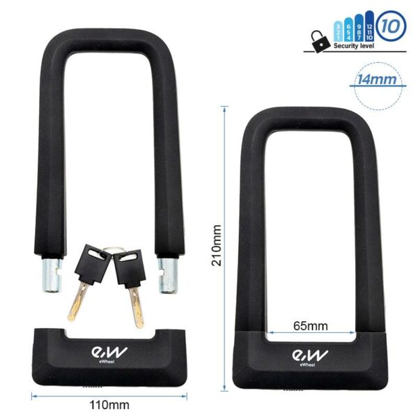 Zapinanie typu U z kluczem EWLK023 niebieskie