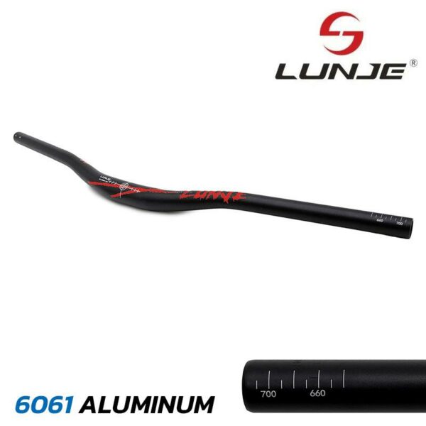 Kierownica 720mm z uniesieniem 25mm czarno-czerwona