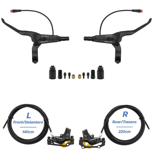 Zestaw hamulca hydraulicznego czarny Y5 Przód L tyl R [NUTT]