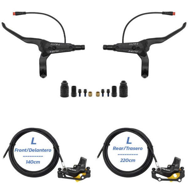 Czarny zestaw hamulca hydraulicznego Y5 Przedni L tylny L [NUTT]