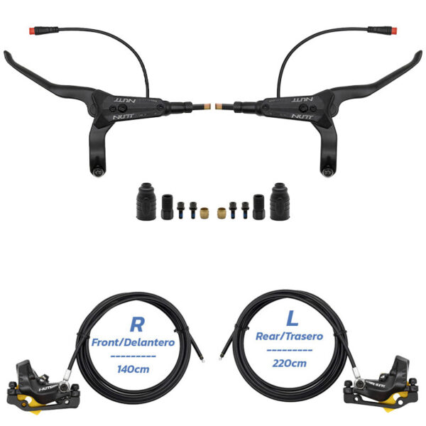 Czarny zestaw hamulców hydraulicznych Y5 Przód R tyl L [NUTT]